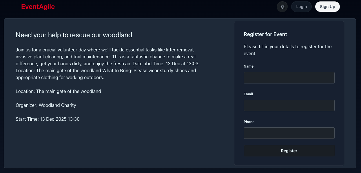 Power your events with EventAgile