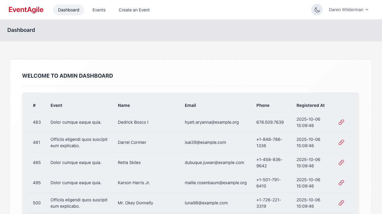 Power your events with EventAgile