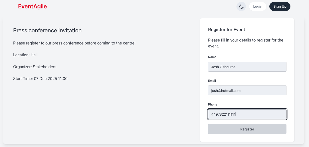 Power your events with EventAgile