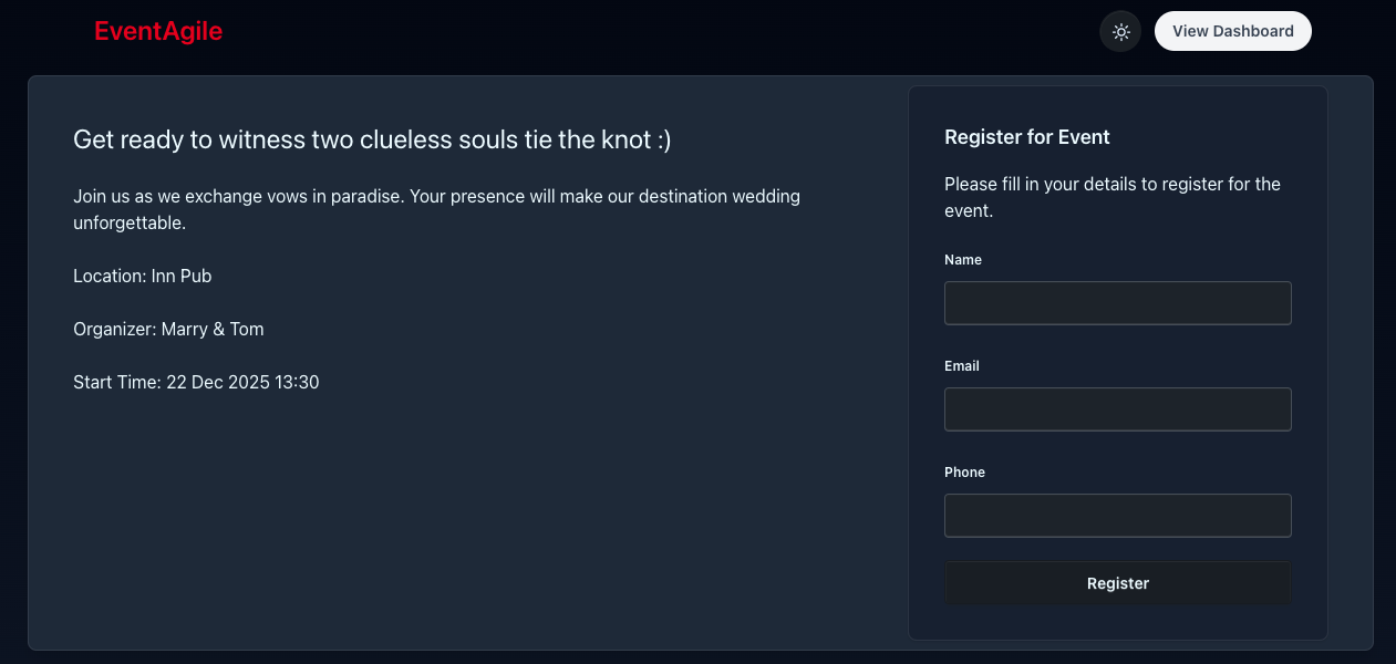 Power your events with EventAgile